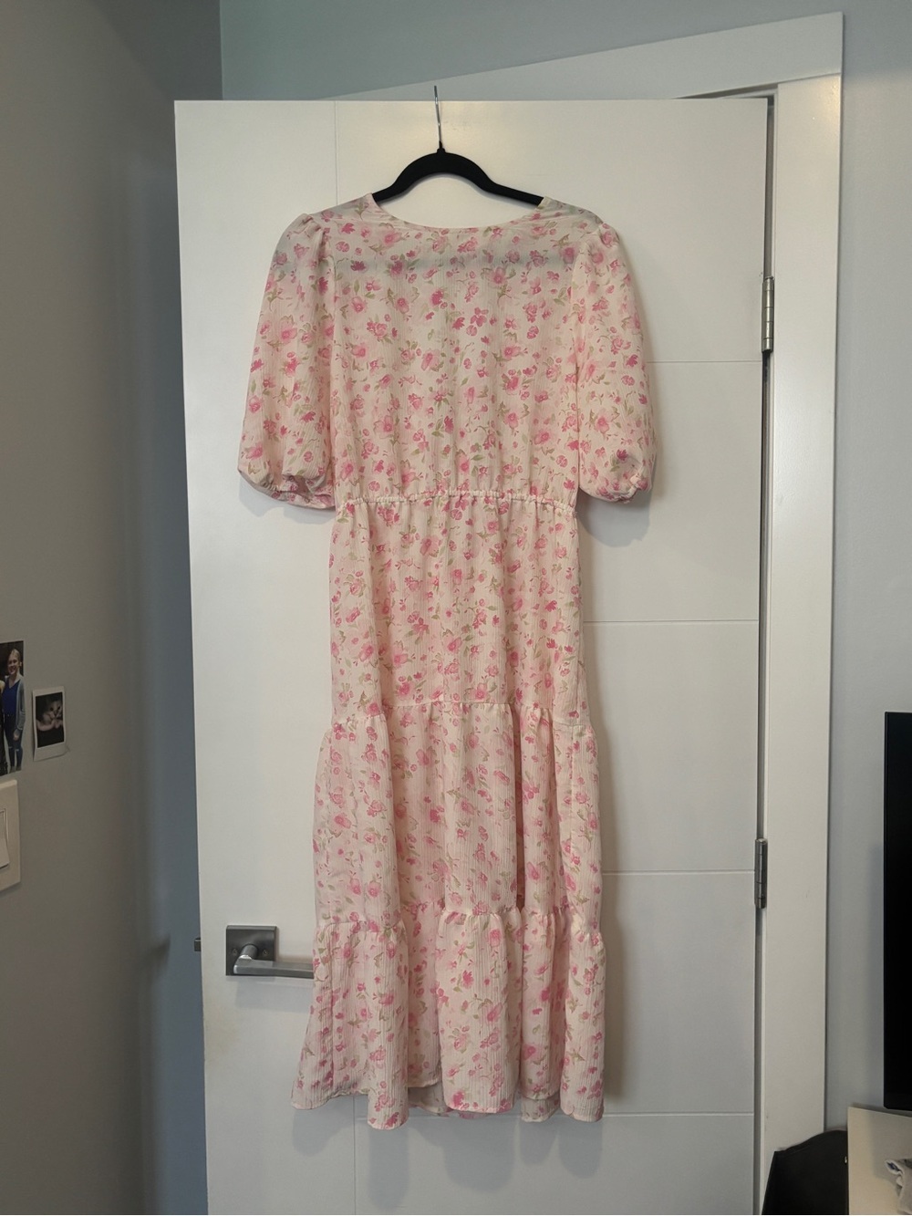 Only Pink Floral Tiered Maxi Dress